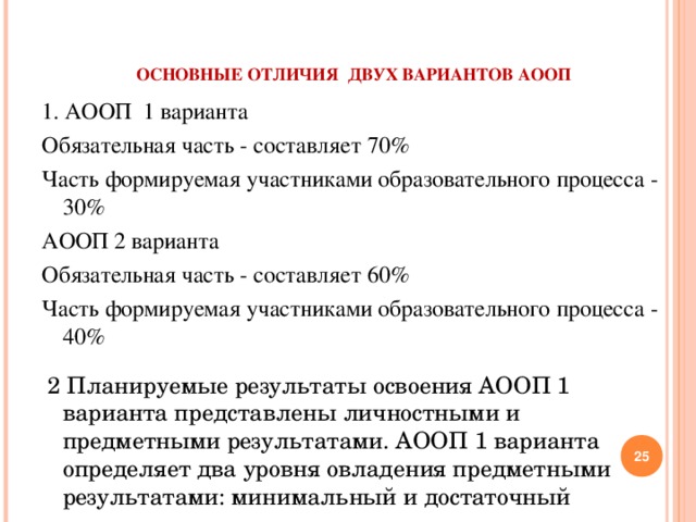 Аооп фгос 2 вариант. Вариант 2 АООП. АООП вариант 1 и варианту 2).. АООП 3 класс 2 вариант.