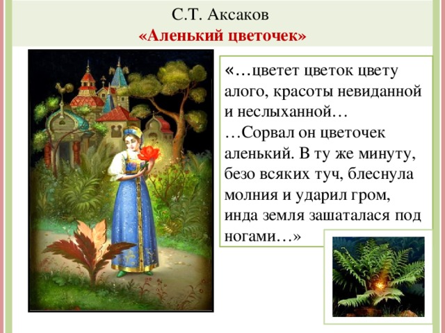 Аксаков аленький цветочек 4 класс