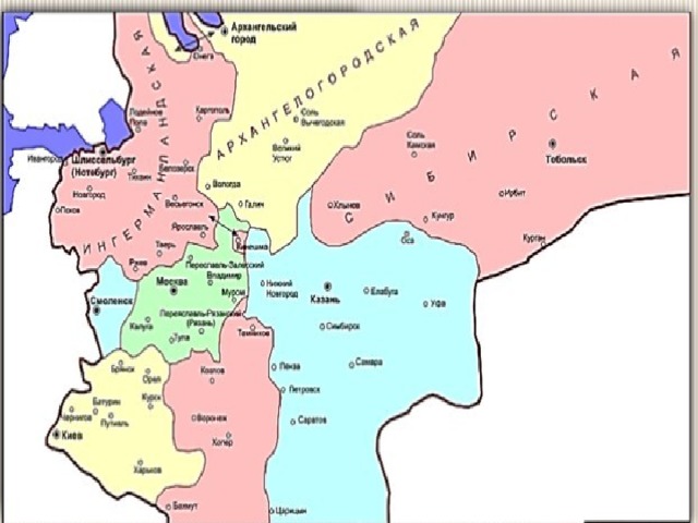 Петр 1 губернии россия карта