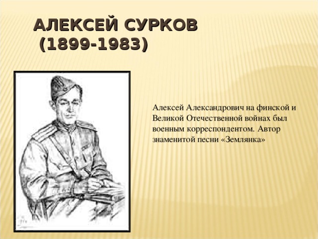 Алексей сурков жизнь и творчество презентация