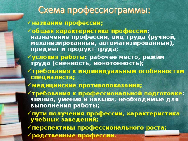 План получения профессии