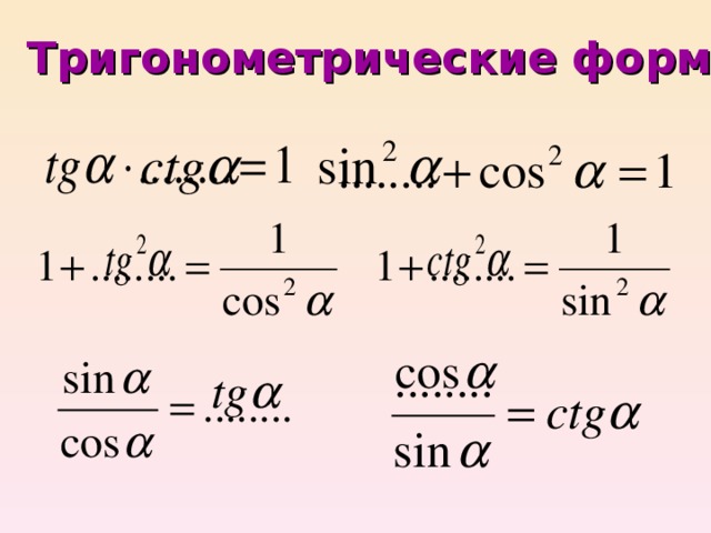 Формулы тригонометрии презентация 10 класс