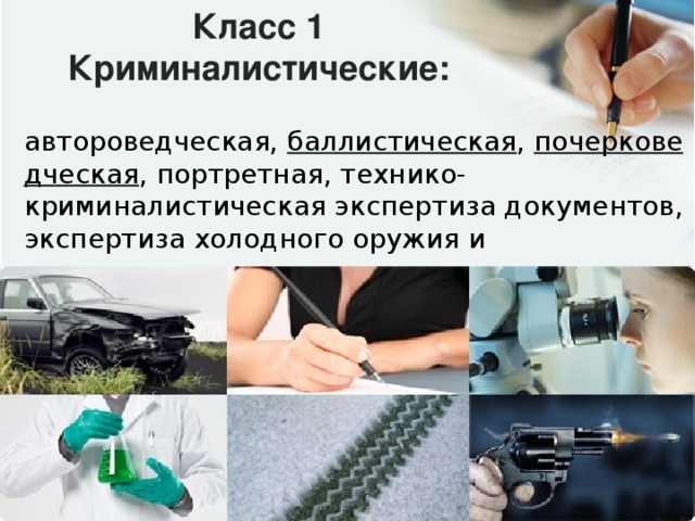 Экспертизы в криминалистике