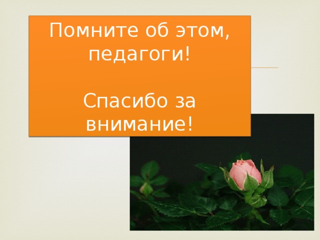 Помните об этом, педагоги! Спасибо за внимание! 