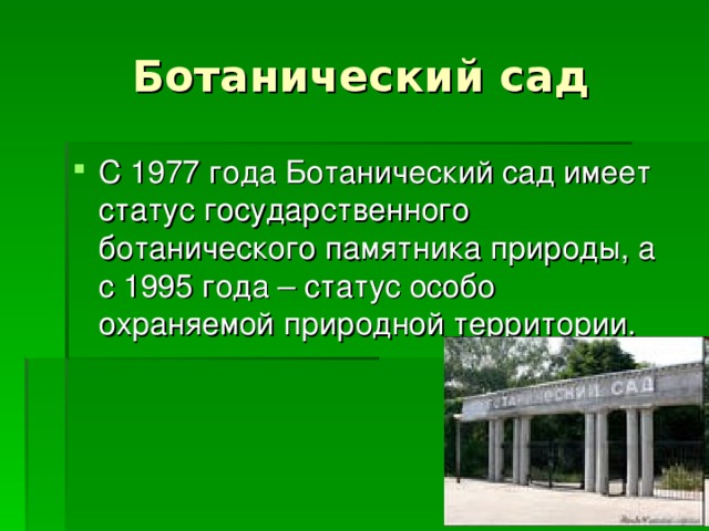 Ботанический сад екатеринбург презентация