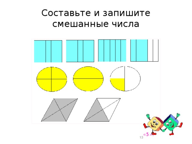 Запишите смешанное число 5 1 4