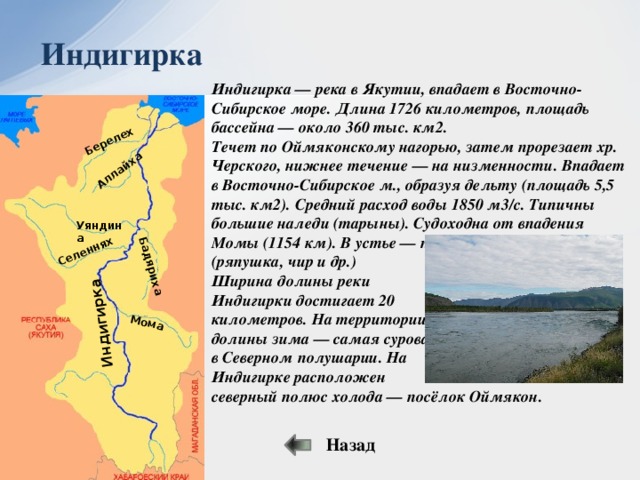 Карта реки индигирки