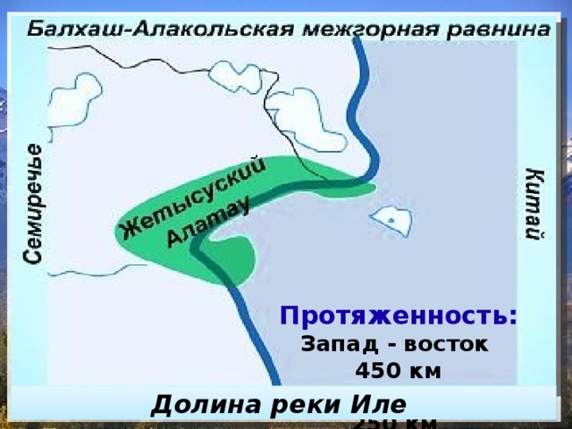 Протяженность равнины с запада на восток