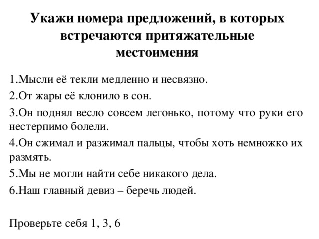 Притяжательные местоимения урок в 6 классе презентация