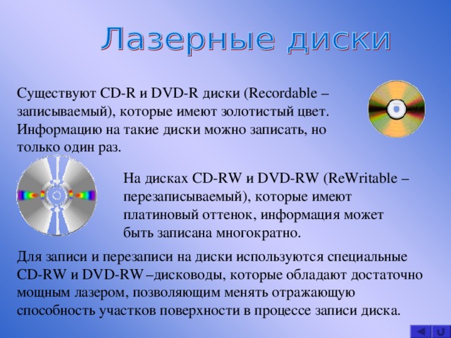 Записать презентацию на диск можно какой