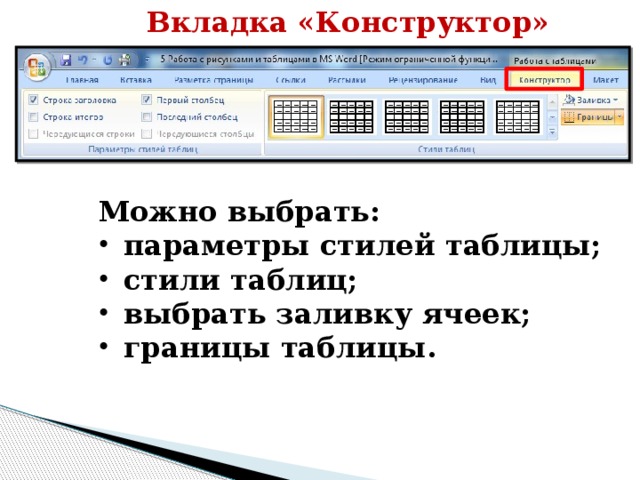 Вкладка находится. Конструктор таблиц ворд функции. Конструктор таблиц в Ворде. Вкладка конструктор в Ворде. Вкладка работа с таблицами в ворд.