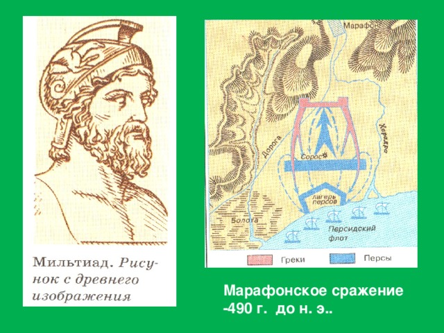 Марафонское сражение -490 г. до н. э.. 