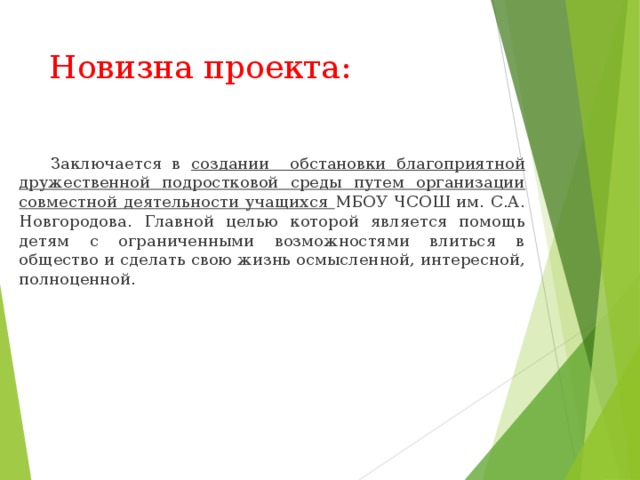 Примеры новизны проекта