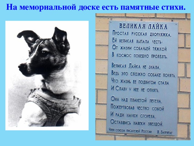 На мемориальной доске есть памятные стихи.  