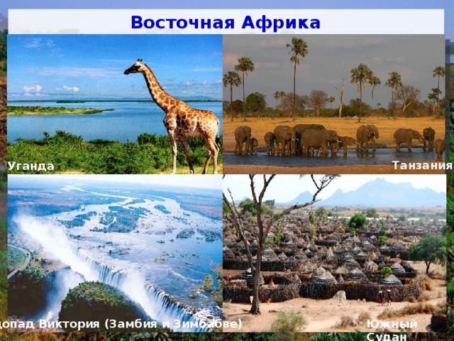Восточная Африка Танзания Уганда Водопад Виктория (Замбия и Зимбабве) Южный Судан 