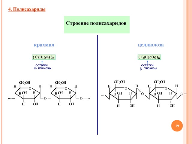 Схема строения крахмала