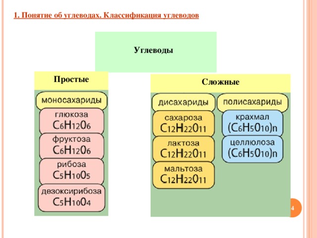 Углеводы план урока