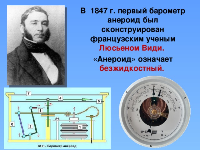 Какой прибор изображен на рисунке барометр анероид ртутный барометр