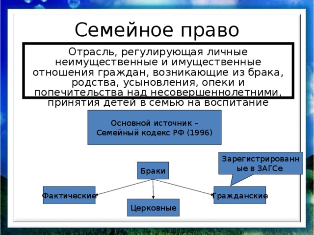 Презентация по семейному праву