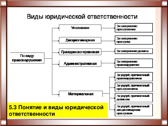 5.3 Понятие и виды юридической ответственности 