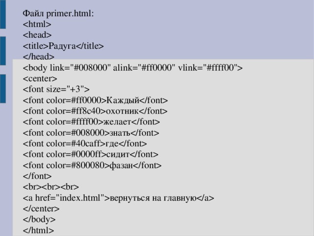 Презентация на тему: "Ссылки в HTML-документах"