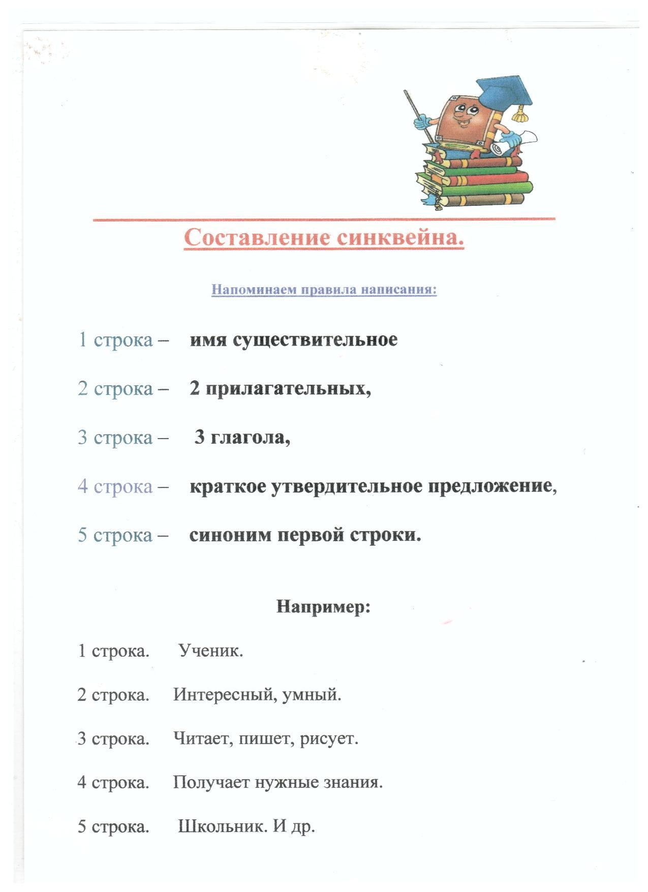 Как составить синквейн.