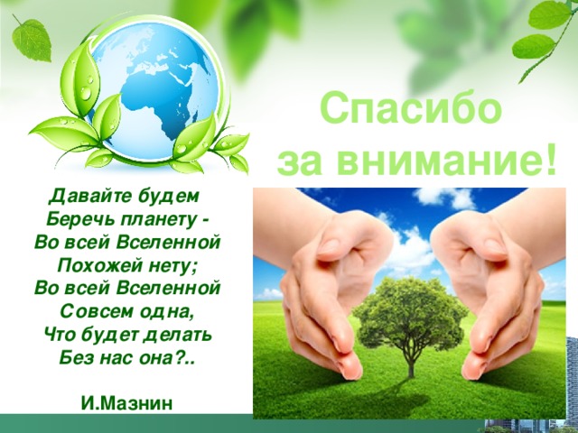 Спасибо за внимание берегите природу картинки для презентации