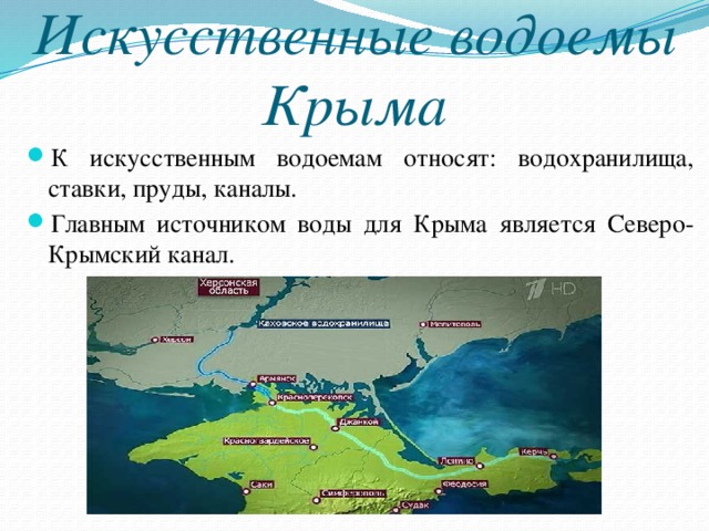 Карта водных ресурсов крыма