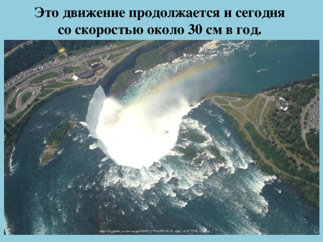 Это движение продолжается и сегодня  со скоростью около 30 см в год. 