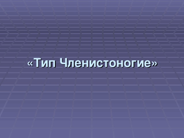  «Тип Членистоногие»    