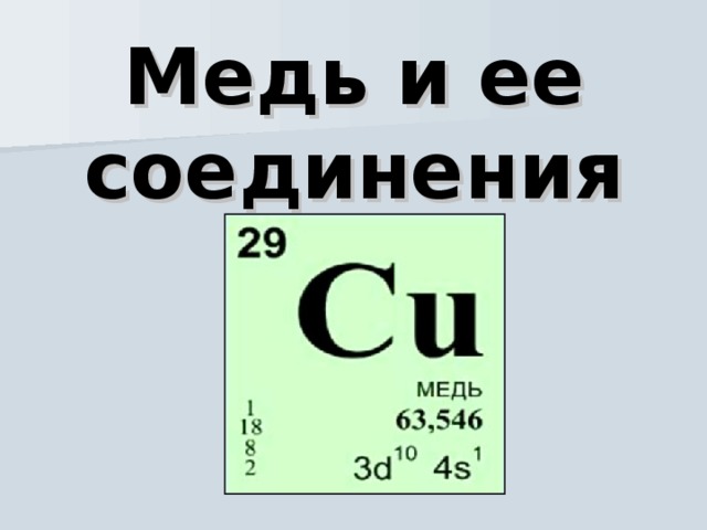 Презентация на тему медь по химии 11 класс