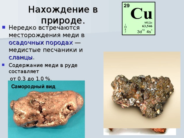 Презентация на тему медь