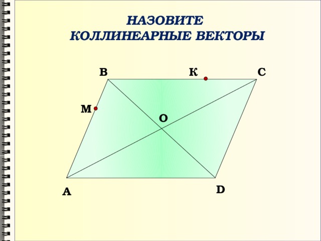 НАЗОВИТЕ КОЛЛИНЕАРНЫЕ ВЕКТОРЫ В С К М O D А 