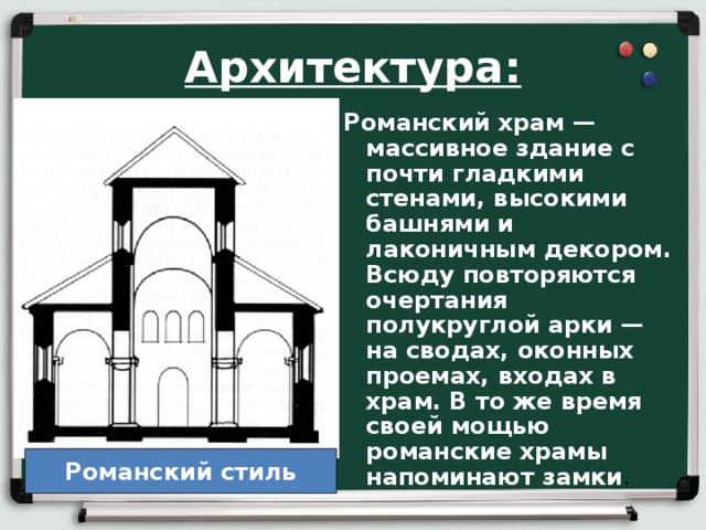 В архитектурном плане здание романского храма имеет форму