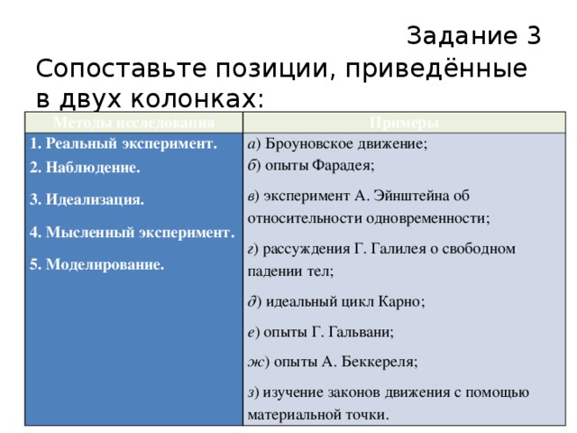 Сравнить две колонки. Эксперимент связанный с механизмом идеализации проводил. Идеализация пример. Эксперимент идеализации пример. Мысленный эксперимент в биологии.