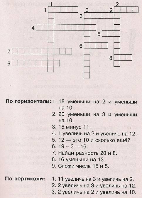 Числовой кроссворд вычисли нарисуй и заполни кроссворд в тетради по горизонтали а 7003204 435926