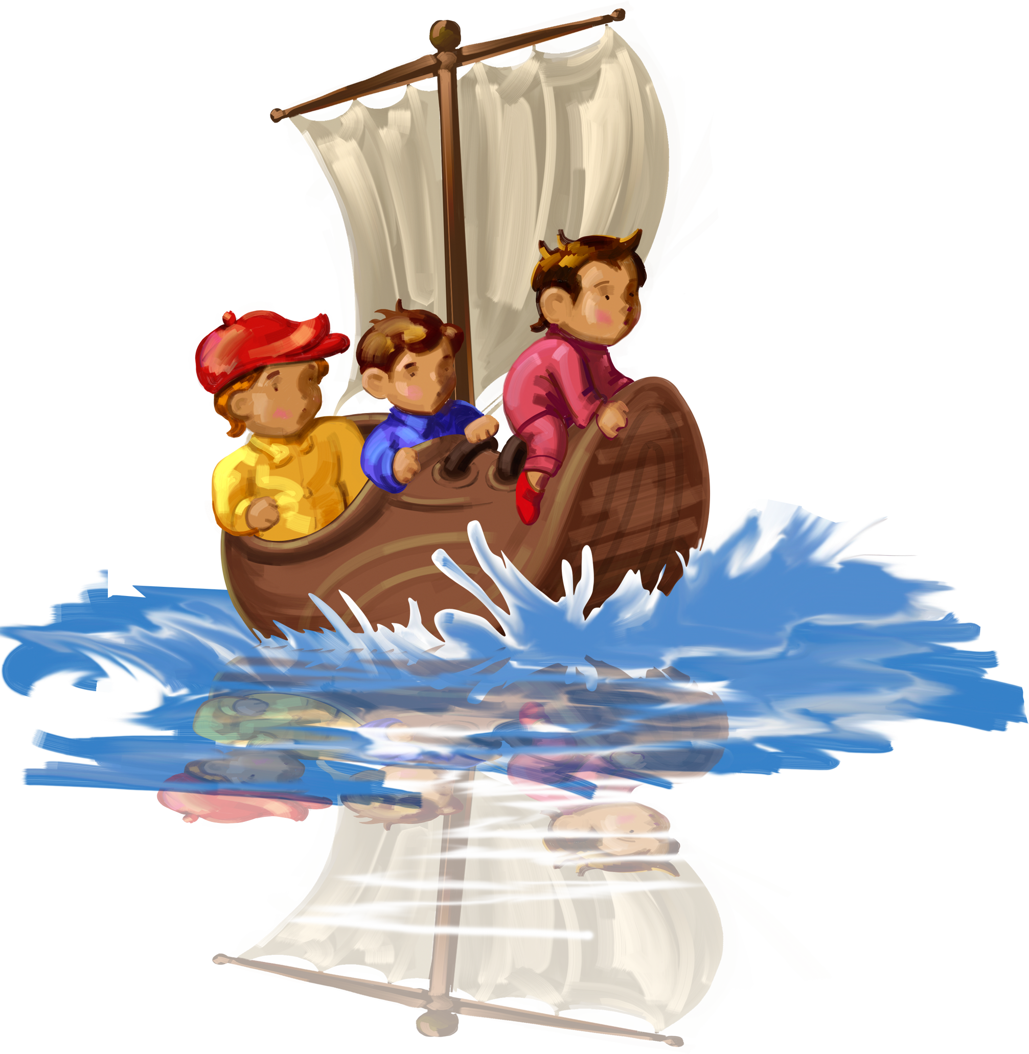Дети отправились на водную прогулку. Кораблик для детей. Путешествие по морю для детей. Кораблик с детьми рисунок для детей. Сказочная лодка на прозрачном фоне.