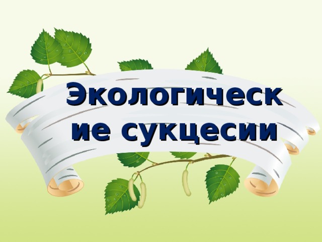 Экологические сукцесии 