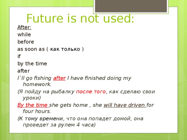 Is finished перевод. While будущее время в английском. Future simple as soon as после. После as soon as какое время. As soon as правило в английском.