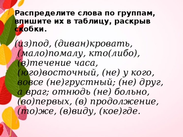 Урок в 7 классе раздельное и дефисное написание частиц презентация