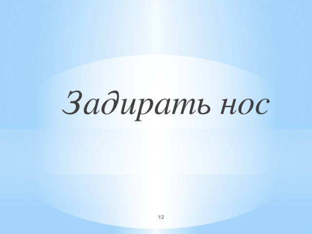 Задирать нос