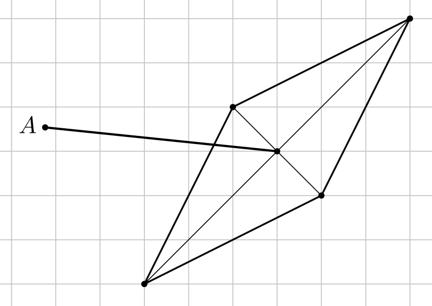 Кратчайшие линии. Ромбовидная точка рисунок. Отметить линии на рисунке ромб неправильной формы. Нарисовать ромб центр которого находится в точке 5.5.
