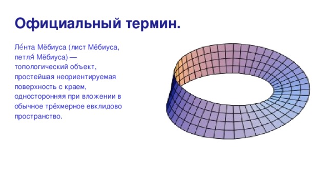 Лента мебиуса презентация загадочная лента мебиуса презентация