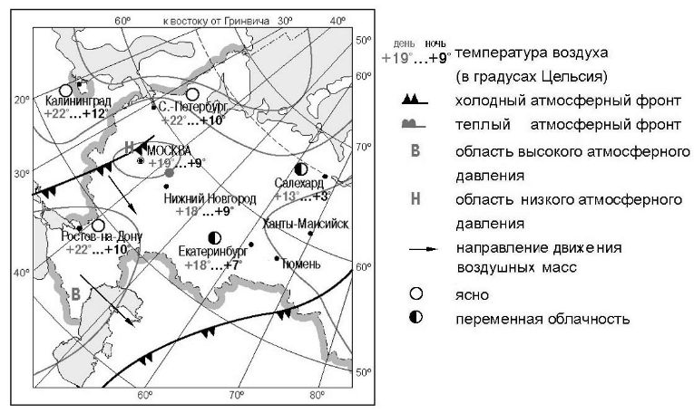 Какие данные содержит климатическая карта ответы тест