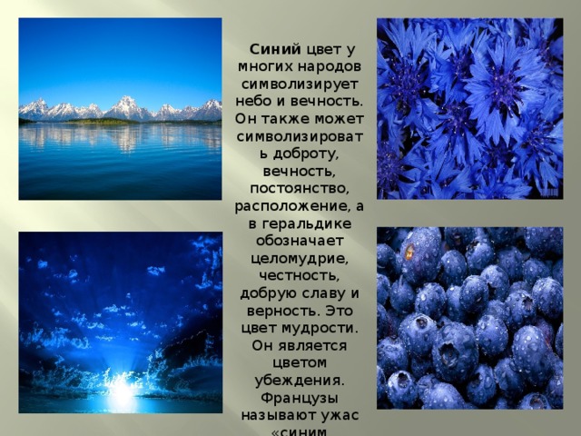 Значение голубых цветов