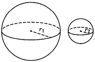 Даны два шара с радиусами 1. Объем первого шара в 216 раз больше объема второго шара. Как решить задание Подпиши шарики носи.