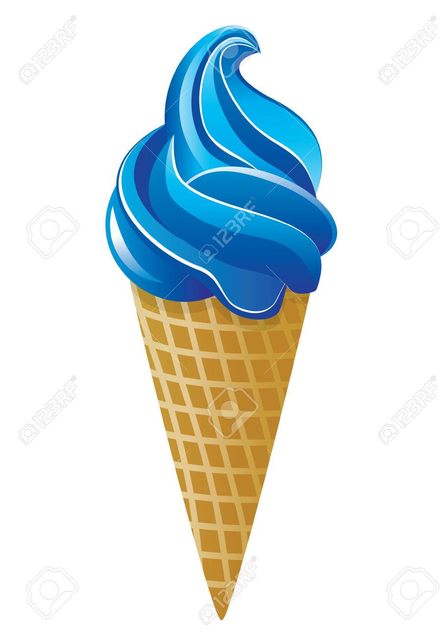 Мороженое мультяшное голубое