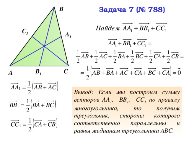 Презентация применение векторов к решению задач презентация 9 класс