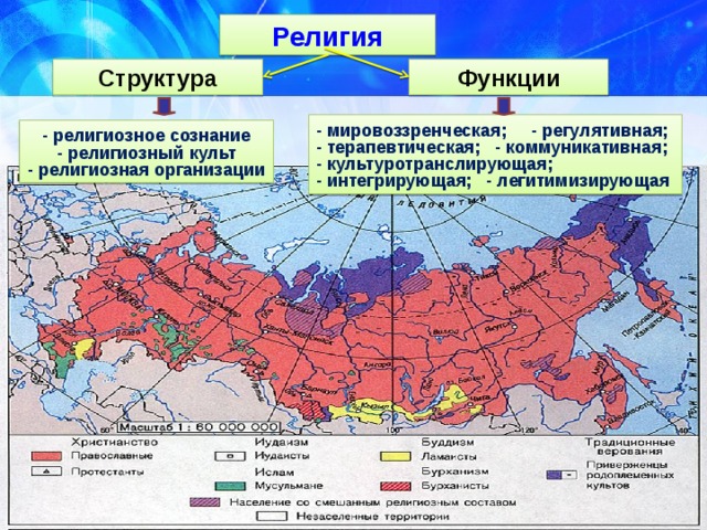 Карта религии народов россии