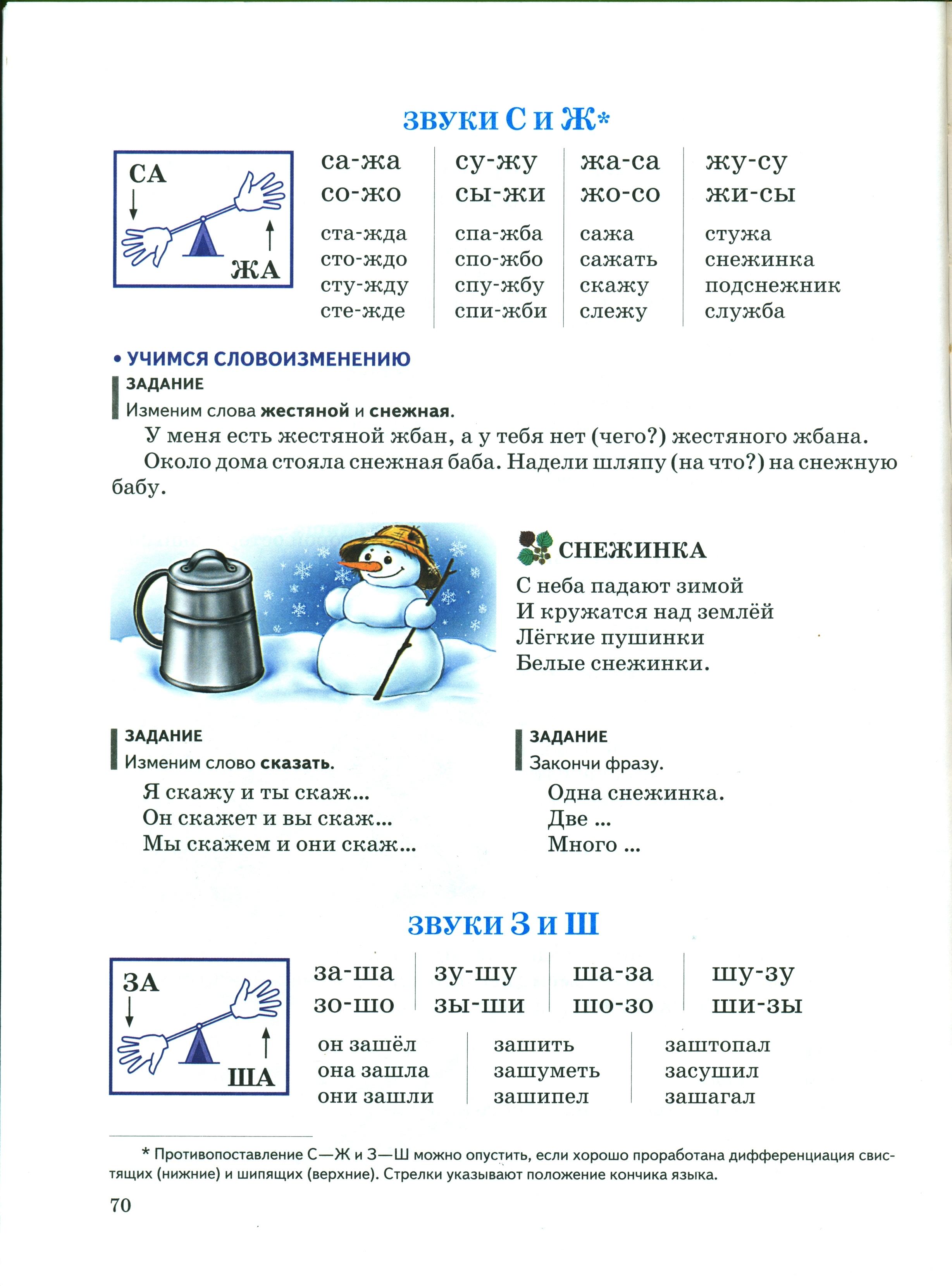 Схемы для дифференциации звуков